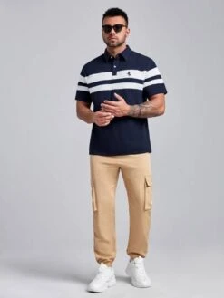 Manfinity Homme Men Cotton Horse & Striped Pattern Polo Shirt -Man Plus Fashion 1637802803205e8243e27cbe5578e059fd412bc57d thumbnail 405x552
