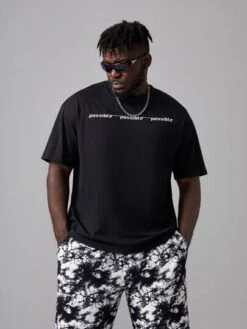 SHEIN Men Letter & Galaxy Print Tee