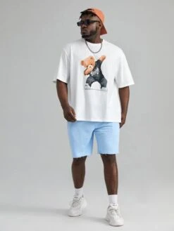 SHEIN Men Bear Print Tee -Man Plus Fashion 1642410223582ab3d3b03db9516ad7d421cc8d1774 thumbnail 405x552