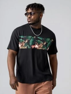 SHEIN Men Tropical Print Tee -Man Plus Fashion 16469966589e8700a713d0a9083c98e18f96836049 thumbnail 405x552