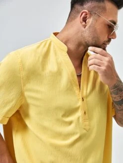 Manfinity Homme Men Button Front Shirt -Man Plus Fashion 16480045914c46bd4c664966ab74abb88e7f2658ea thumbnail 405x552