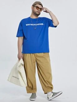 Men Letter Graphic Drop Shoulder Tee -Man Plus Fashion 1649214766240fcf797364484ae5eb5aebf15be280 thumbnail 405x552