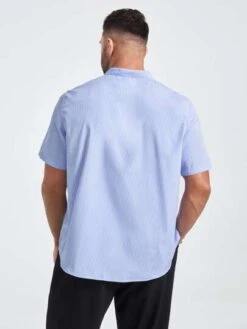 Manfinity Mode Men Striped Mock Neck Shirt