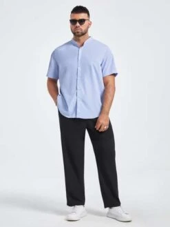 Manfinity Mode Men Striped Mock Neck Shirt -Man Plus Fashion 164968564128f1d1ae9eeceafa2436371e93b01774 thumbnail 405x552