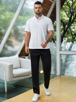 Manfinity Mode Men Slant Pocket Tapered Pants -Man Plus Fashion 16497326574498905adbfbaec47ec152c4efe24d44 thumbnail 405x552