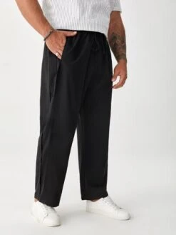 Men Solid Slant Pocket Pants -Man Plus Fashion 1650456256964fd7b2310a3c3c3ec5b4bd5d837b1c thumbnail 405x552