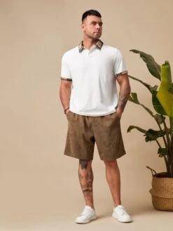 SHEIN Men Drawstring Waist Slant Pockets Shorts -Man Plus Fashion 1652074225803a7731888046efdb3c1e5997d7f546 thumbnail 405x552