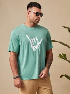 Manfinity Homme Men Gesture Print Tee -Man Plus Fashion 1652074539898168c8c6a4c73da810e1a506ba441a thumbnail 405x552