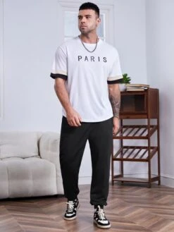 Manfinity Basics Men Solid Drawstring Waist Sweatpants -Man Plus Fashion 1653663212d1293f539026637c72a9afe646b36ebb thumbnail 405x552