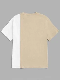 Manfinity Homme Men Cotton Letter Graphic Two Tone Tee