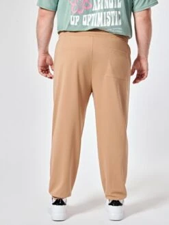 SHEIN Men Solid Drawstring Waist Pocket Back Sweatpants