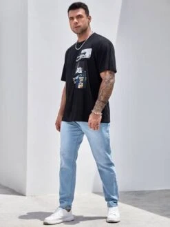 Manfinity Homme Men Cotton Single Button Slim Straight Jeans -Man Plus Fashion 16583676412460bff1c0a519278ae62c4a3101d7db thumbnail 405x552