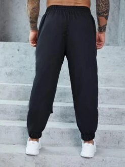 Manfinity LEGND Men Contrast Tape Flap Pocket Drawstring Waist Cargo Pants