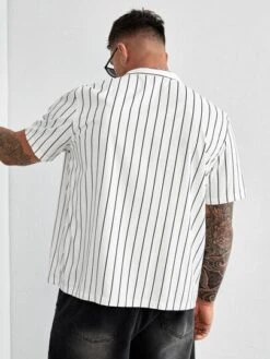 SHEIN Men Pinstriped Print Shirt