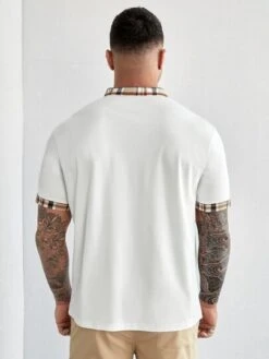 Manfinity Homme Men Letter Embroidery Contrast Trim Polo Shirt