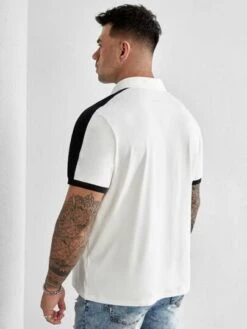 SHEIN Men Contrast Sideseam Polo Shirt