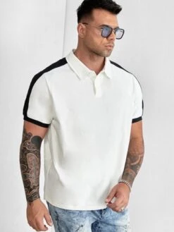 SHEIN Men Contrast Sideseam Polo Shirt -Man Plus Fashion 166122562644d9ddcef6da03e414ddde7d574801ee thumbnail 405x552