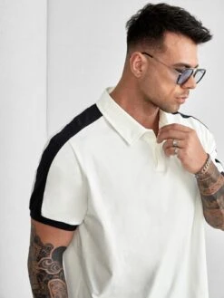 SHEIN Men Contrast Sideseam Polo Shirt -Man Plus Fashion 166122562815bcc13f0f1971d339bcdc673285dc47 thumbnail 405x552