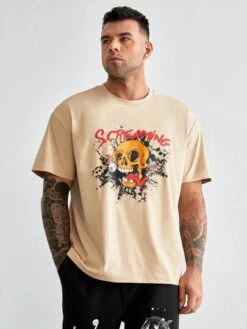 SHEIN Men Skull & Letter Graphic Tee -Man Plus Fashion 166130473114cd8a2b6c29219716f51b718e8c36e8 thumbnail 405x552