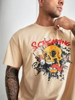 SHEIN Men Skull & Letter Graphic Tee -Man Plus Fashion 1661304733aff49321e16d281cfc1fb46fba6529a2 thumbnail 405x552