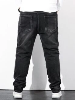 Manfinity LEGND Men Cotton Ripped Straight Leg Jeans