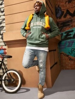 Manfinity EMRG Men Cotton Ripped Slim Straight Jeans