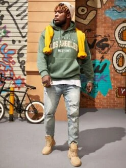 Manfinity EMRG Men Cotton Ripped Slim Straight Jeans -Man Plus Fashion 16617564333d316fc247fd7e6dc1c5c1f8564908bd thumbnail 405x552