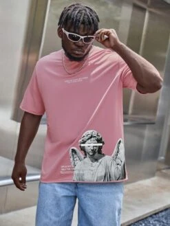 Men Slogan & Statue Print Tee -Man Plus Fashion 166234347733214865ba532d80e7dcd9441b6995a8 thumbnail 405x552