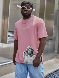 Men Slogan & Statue Print Tee -Man Plus Fashion 1662343478dda2f6702cc1ba198115884170521ce5 thumbnail 405x552