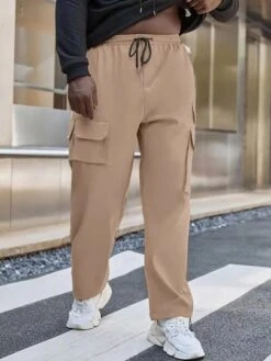 Men Letter Graphic Flap Pocket Drawstring Waist Cargo Pants -Man Plus Fashion 16633123142ac5a51d1a26574048fed41fcb6bb20a thumbnail 405x552