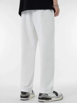 Manfinity Homme Men Slogan Patched Drawstring Waist Sweatpants