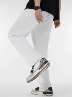 Manfinity Homme Men Slogan Patched Drawstring Waist Sweatpants -Man Plus Fashion 166383133407cf86a9d56d0ea0145ba619749b57b9 thumbnail 405x552