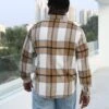 Men 1pc Plaid Print Flap Pocket Shirt