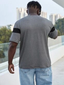 Men Colorblock Round Neck Tee