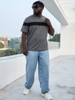 Men Colorblock Round Neck Tee -Man Plus Fashion 166450558323e0fd88b34118e95fa8ffb1e3b458ce thumbnail 405x552