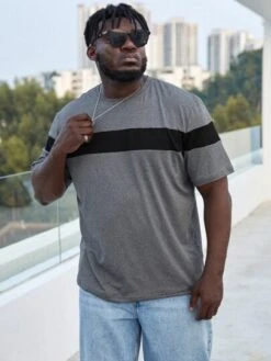 Men Colorblock Round Neck Tee -Man Plus Fashion 1664505585fd5d66115d6ee700cc674c6fa85ca28e thumbnail 405x552