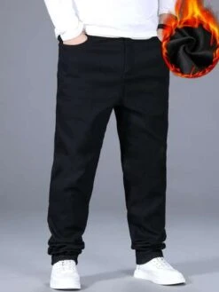 Men Cotton Slant Pocket Thermal Lined Jeans -Man Plus Fashion 1665668404ad847913cac0d3fc50681077e30681e5 thumbnail 405x552