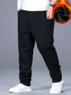 Men Cotton Slant Pocket Thermal Lined Jeans -Man Plus Fashion 1665668405f88176df065425dd5bb92eb78b08af25 thumbnail 405x552