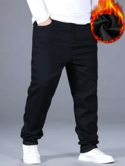 Men Cotton Slant Pocket Thermal Lined Jeans -Man Plus Fashion 1665668406129eb723c266803913c9989472182a4e thumbnail 405x552
