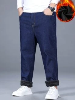 Men Slant Pocket Thermal Lined Jeans -Man Plus Fashion 16656684161a6d2b47316c8ed78264180c45f311a7 thumbnail 405x552