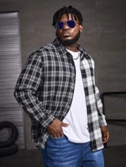 SHEIN Men Plaid Print Shirt -Man Plus Fashion 1665827277def22409869a4e81f6f20e32913325ec thumbnail 405x552