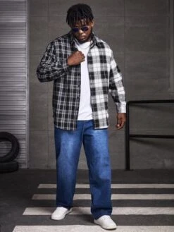 SHEIN Men Plaid Print Shirt -Man Plus Fashion 1665827279f2a5b2019da7c562a6aa7218ba1f292b thumbnail 405x552