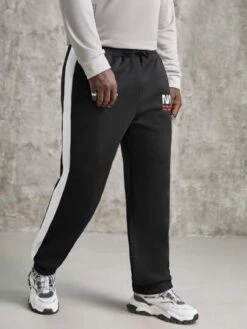 Men Letter Graphic Slant Pocket Sweatpants -Man Plus Fashion 1666942968cb9d012a04c7c10a66d441e5f4f59405 thumbnail 405x552