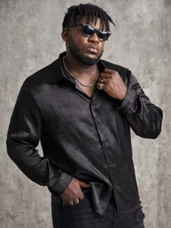 Men Floral Jacquard Shirt -Man Plus Fashion 16670130799c9e84ed703c379fdf235a710f73f8af thumbnail 405x552