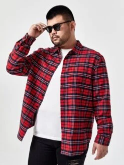 SHEIN Men Letter & Skull Print Tartan Shirt -Man Plus Fashion 166701433875202f9c37307f6acf469efe5157be18 thumbnail 405x552
