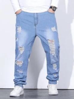 Men Ripped Slant Pocket Jeans -Man Plus Fashion 1667179736c794cbd8f57bea97c5c369f0d9558020 thumbnail 405x552