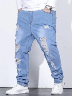 Men Ripped Slant Pocket Jeans -Man Plus Fashion 16671797391c0e2d03cc0126ad711fbdb0bac74a10 thumbnail 405x552