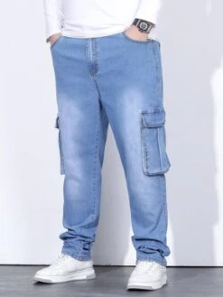 Men Flap Pocket Side Cargo Jeans -Man Plus Fashion 1667195176eabb6e5aa4d64ebb3da0832913a349ed thumbnail 405x552