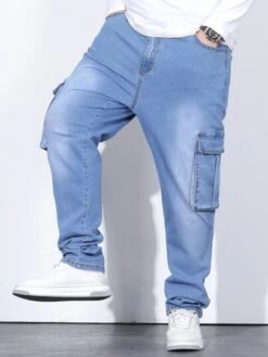 Men Flap Pocket Side Cargo Jeans -Man Plus Fashion 166719517770b028cabb8264f58d3e888e427cb3aa thumbnail 405x552