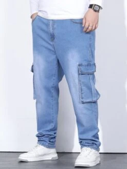 Men Flap Pocket Side Cargo Jeans -Man Plus Fashion 1667195181fb6f13debaed624d88a87a0f7a1e8864 thumbnail 405x552
